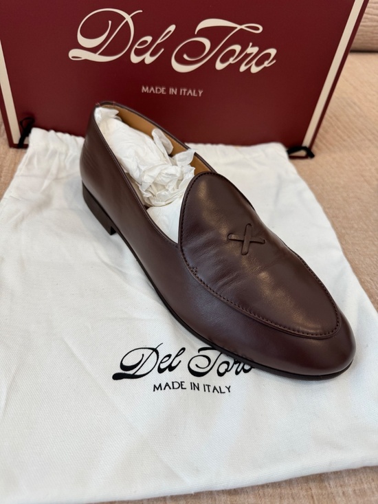 Del Toro Brown Leather Milano Loafer main image 4